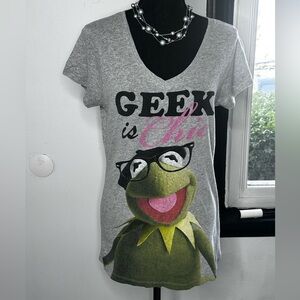 The Muppets Gray Kermit Graphic Tee